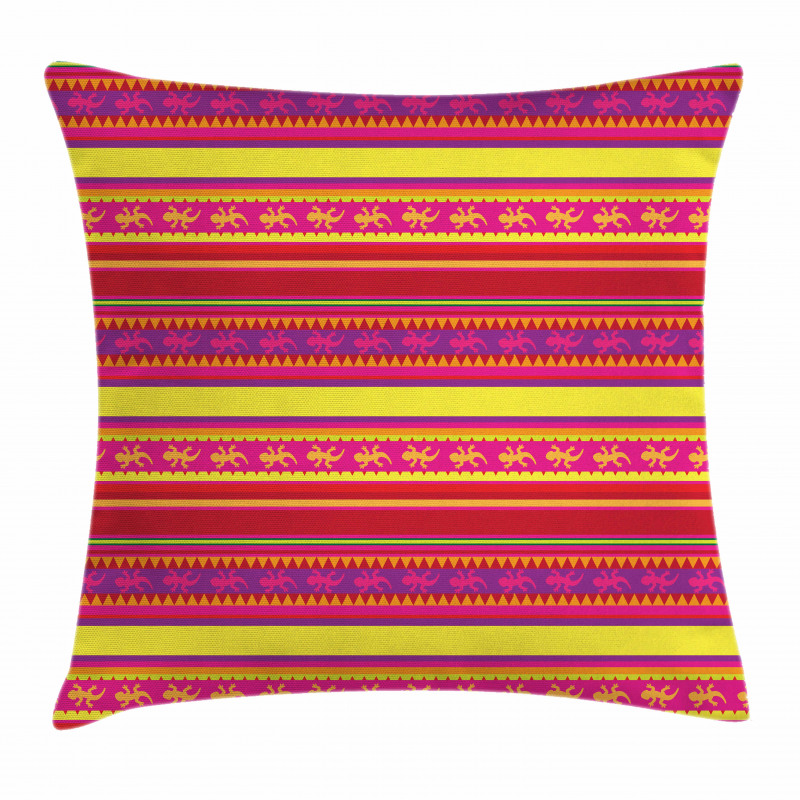 Vibrant Lizard Folklore Pillow Cover