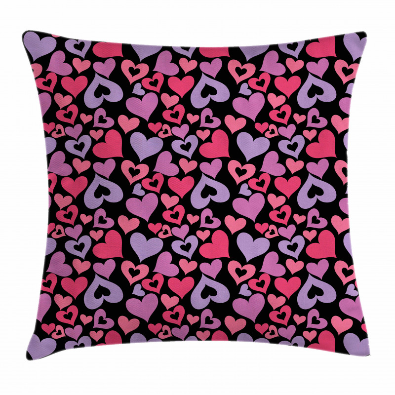 Pinkish Hearts Valentines Pillow Cover