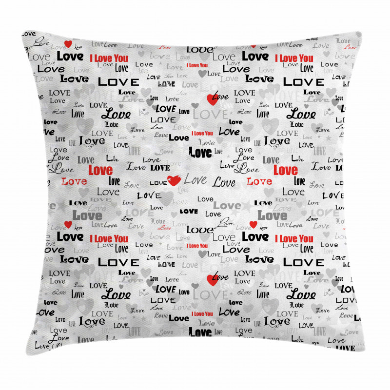 Calligraphy Hearts Stars Pillow Cover