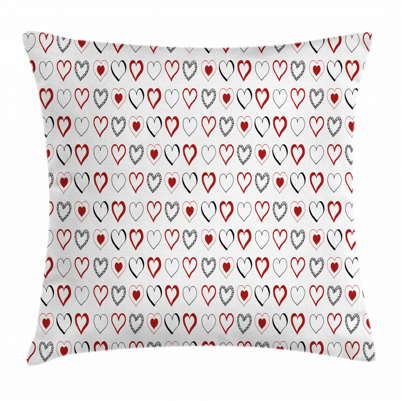 Doodle Hipster Romance Pillow Cover