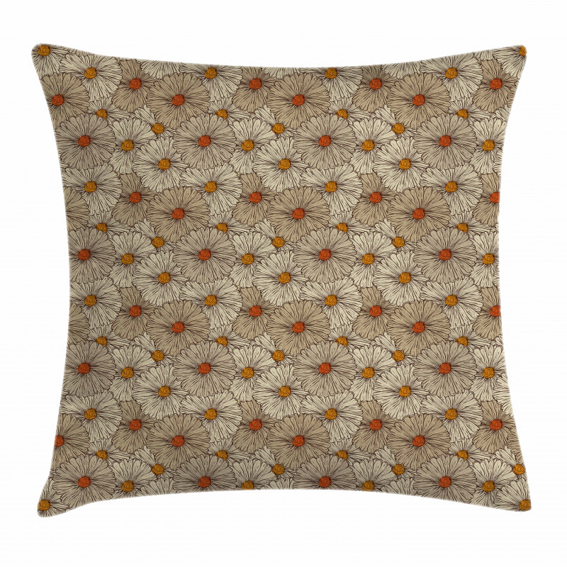 Sketchy Gerbera Daisies Pillow Cover