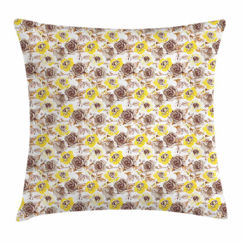 Grungy Roses Romantic Pillow Cover