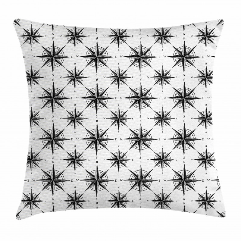 Monochrome Windrose Pillow Cover