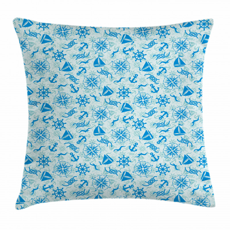 Nautical Seagull Knot Pillow Cover