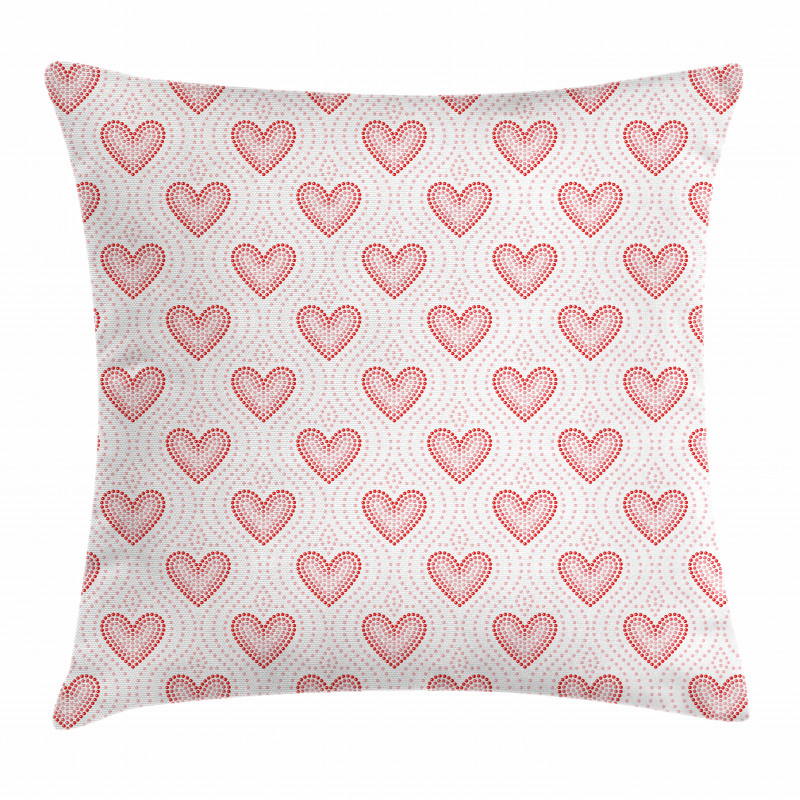 Dotted Heart Pattern Pillow Cover
