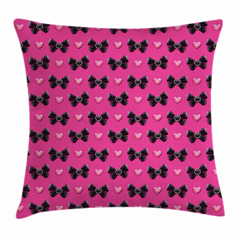 Bow Ties with Hearts Pillow Cover