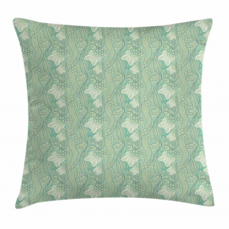 Lace Style Butterflies Pillow Cover