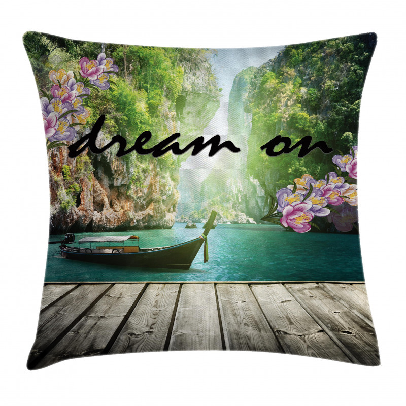 Idyllic Themed Boat Pillow Cover