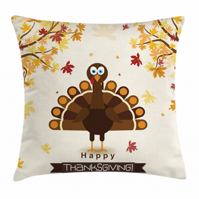 Fall Season Animal Leaf Pillow Cover