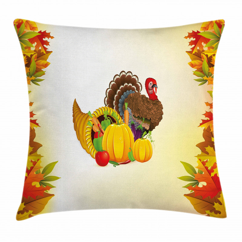 Cornucopia and Poultry Pillow Cover