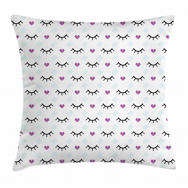 Winking Eyes Hearts Pillow Cover