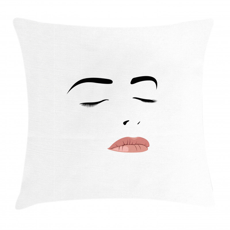 Sleeping Woman Face Pillow Cover