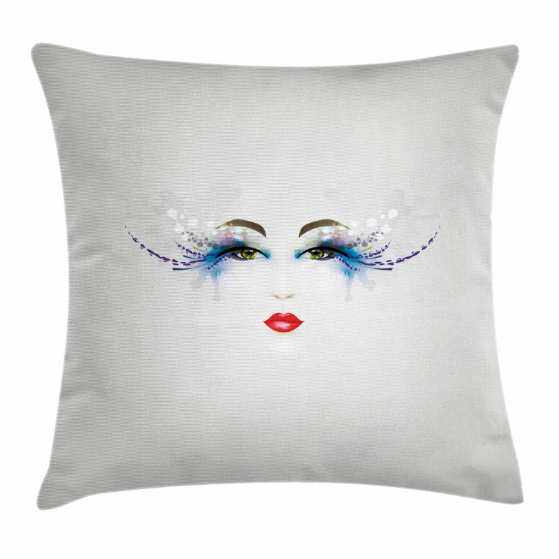 Dreamy Eyes Red Lips Pillow Cover