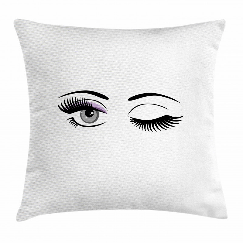 Flirting Winking Woman Pillow Cover