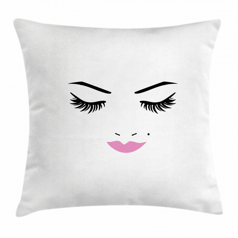 Pink Lips Makeup Beauty Pillow Cover