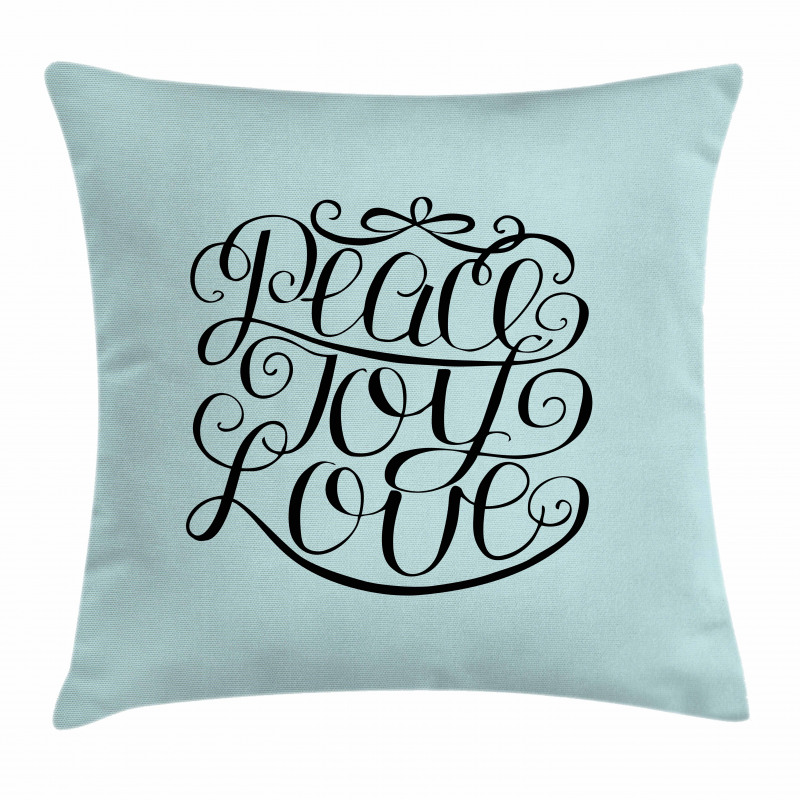 Peace Love Joy Lettering Pillow Cover
