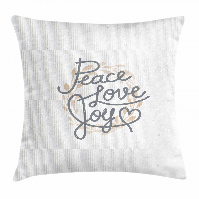 Lettering Love Joy Words Pillow Cover