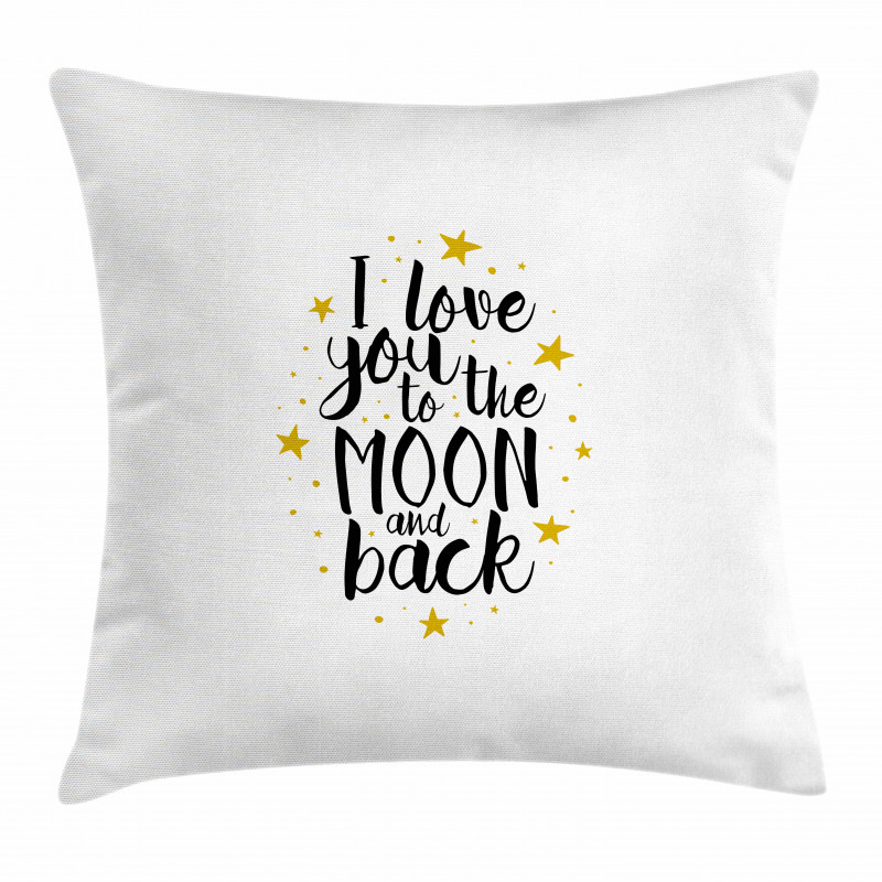 Doodle Stars and Words Pillow Cover