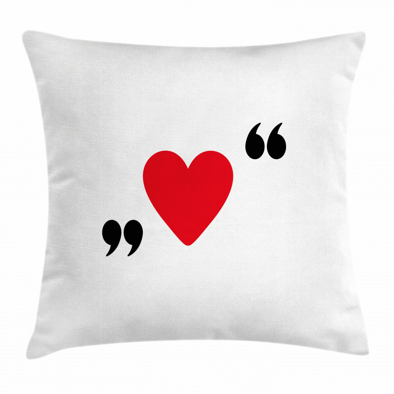 Red Simple Heart Pillow Cover