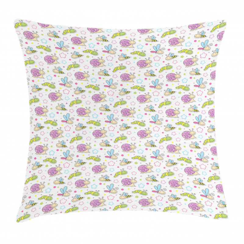Insects Snail Caterpillar Pillow Cover