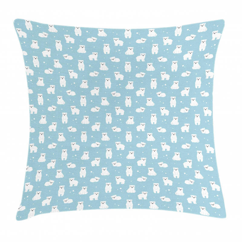 Cartoon Polar Bears Pillow Cover