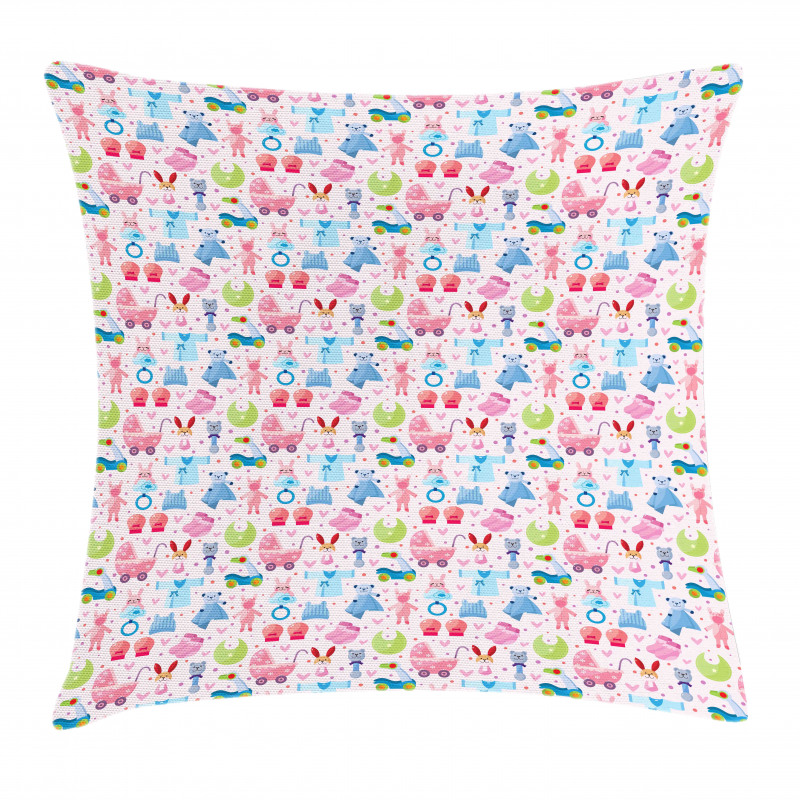 Teddy Bear and Bunny Pillow Cover