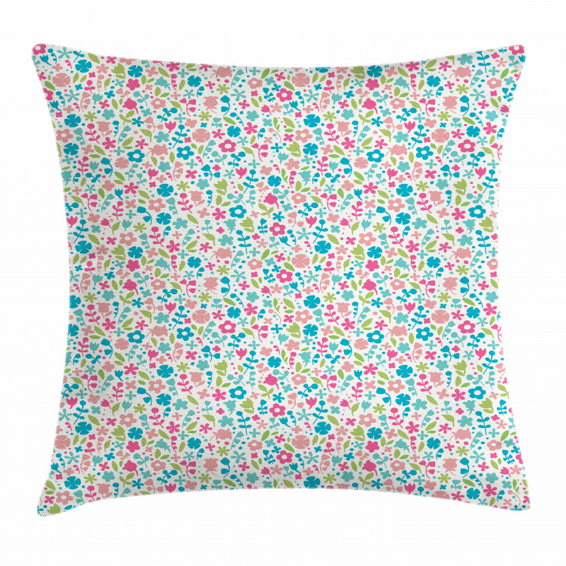 Floral Pattern Polka Dots Pillow Cover