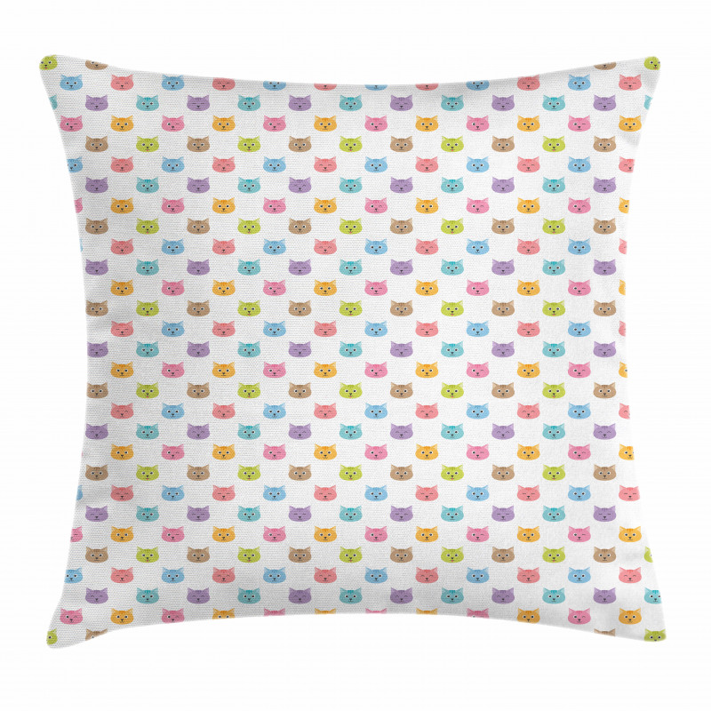 Colorful Faces Kids Nursery Pillow Cover