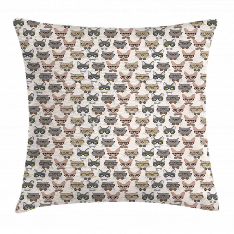 Hipster Nerd Characters Pillow Cover