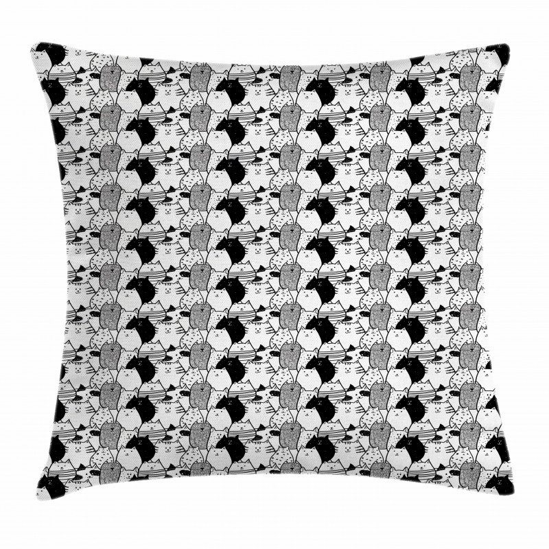 Doodle Characters Pillow Cover