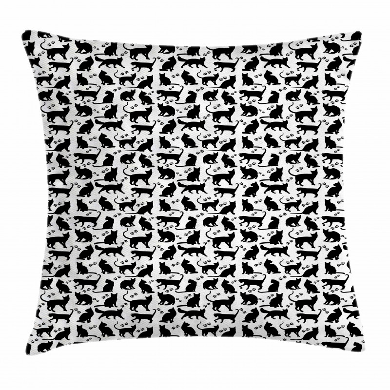 Black Silhouettes Friendly Pillow Cover