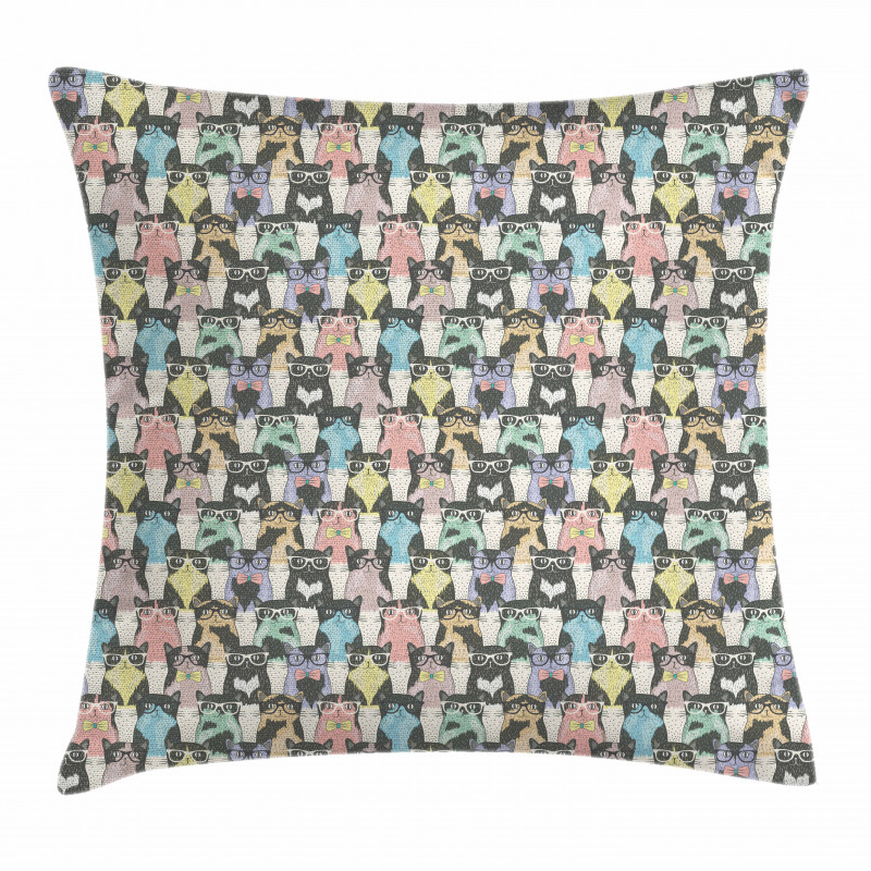 Retro Hipster Bow Ties Pillow Cover
