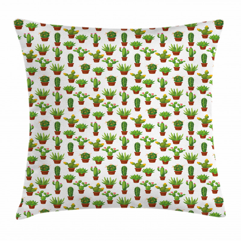 Floral Pattern Vases Pillow Cover