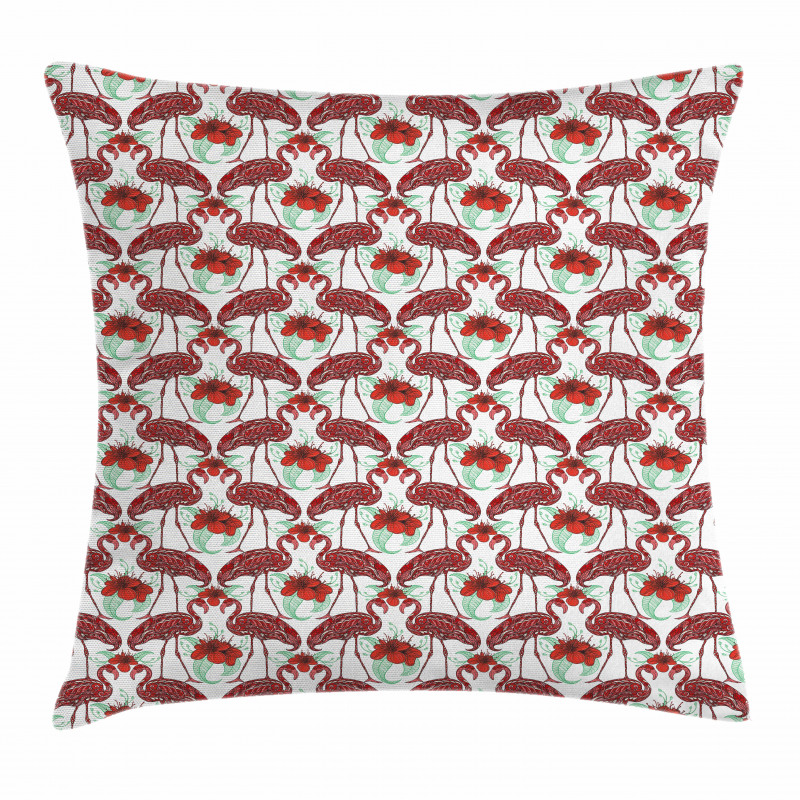 Floral Birds Pillow Cover