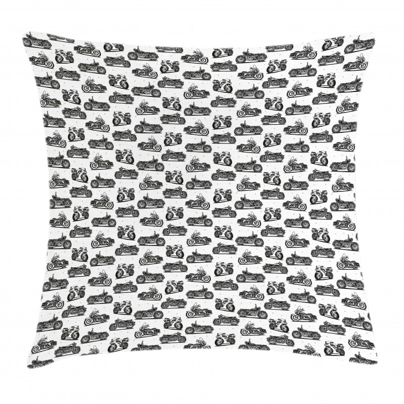 Retro Style Drawings Pillow Cover