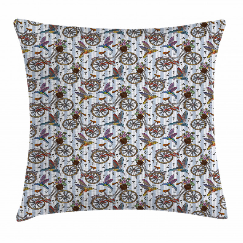 Nostalgic Flower Bird Pillow Cover