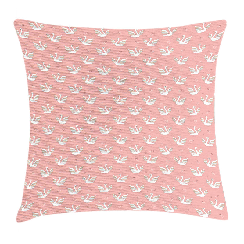 Patterned Wings and Hearts Pillow Cover