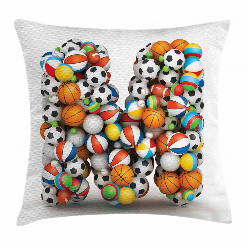 Alphabet Sports Balls Pillow Cover