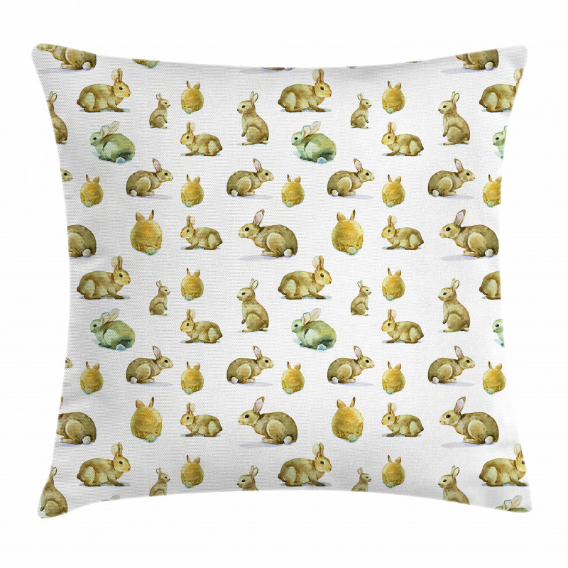 Furry Rabbits Pillow Cover