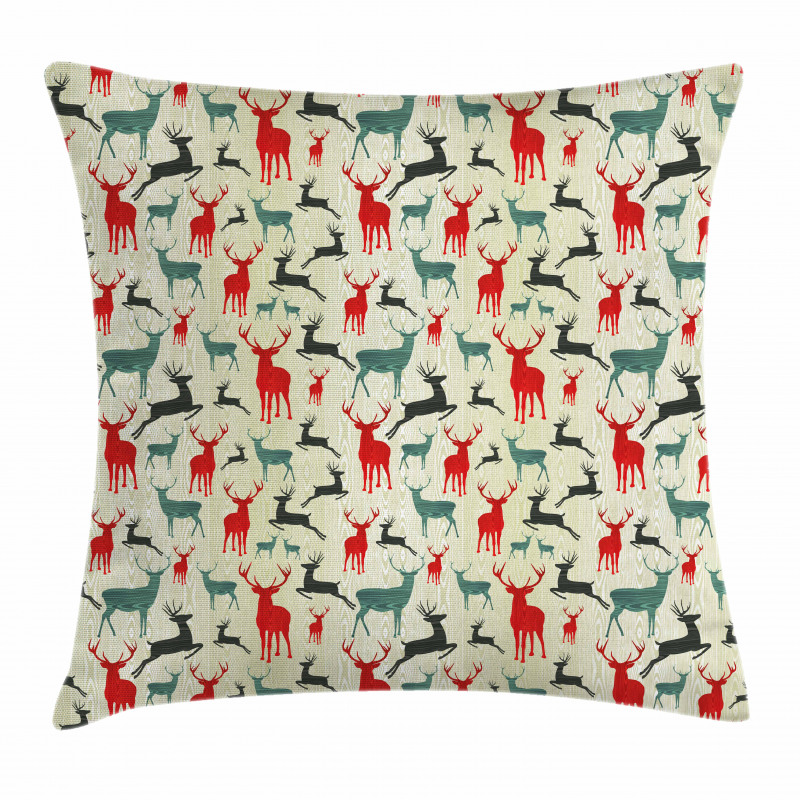 Wooden Winter Animals Pillow Cover