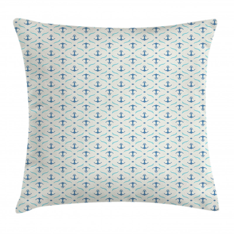 Yachting Waves Stars Pillow Cover