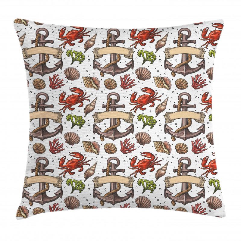 Vintage Aquatic Theme Pillow Cover