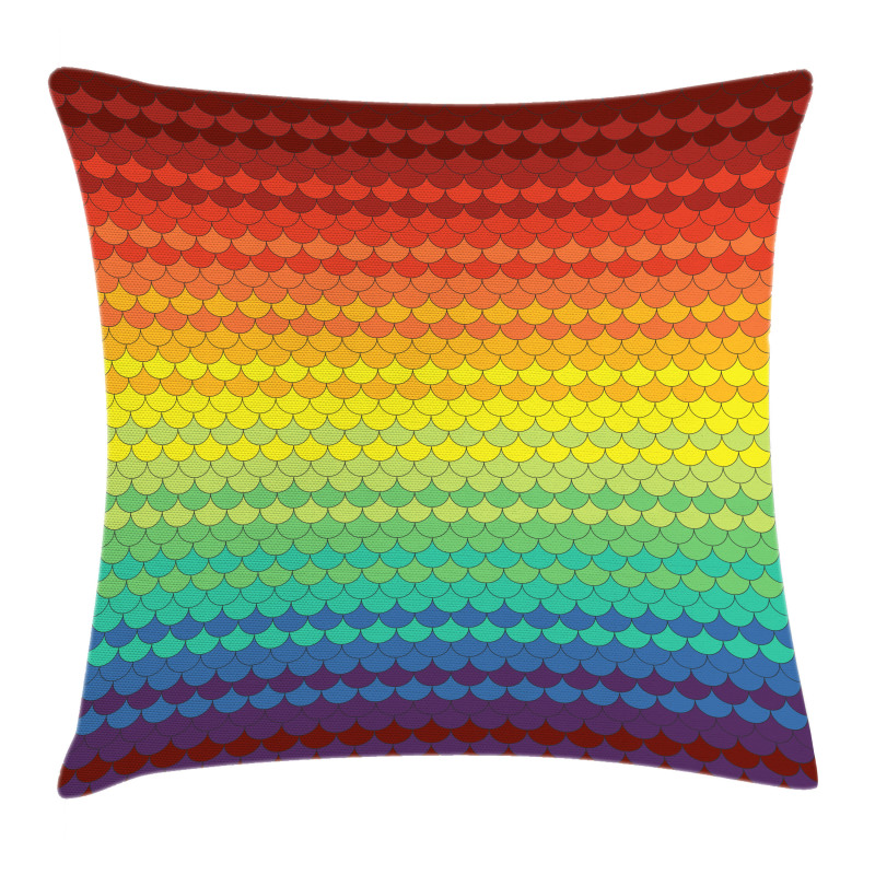 Colorful Rainbow Scale Pillow Cover