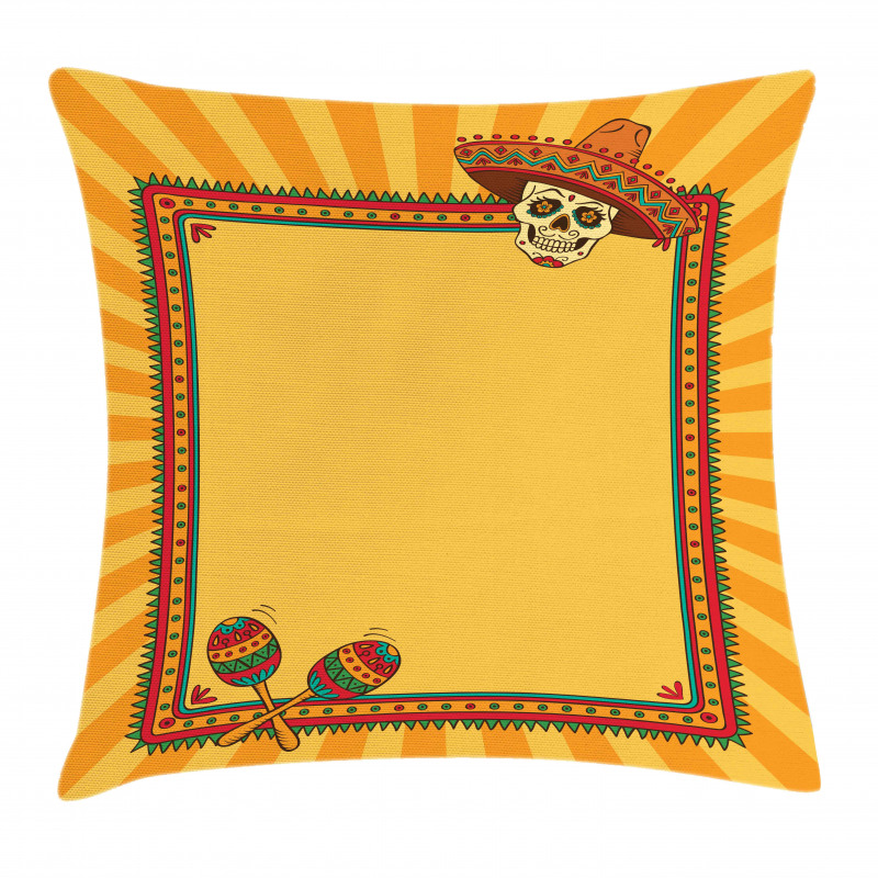 Frame Desgin with Skull Pillow Cover