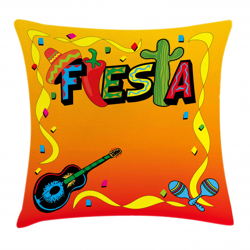 Latino Themed Party Pillow Cover