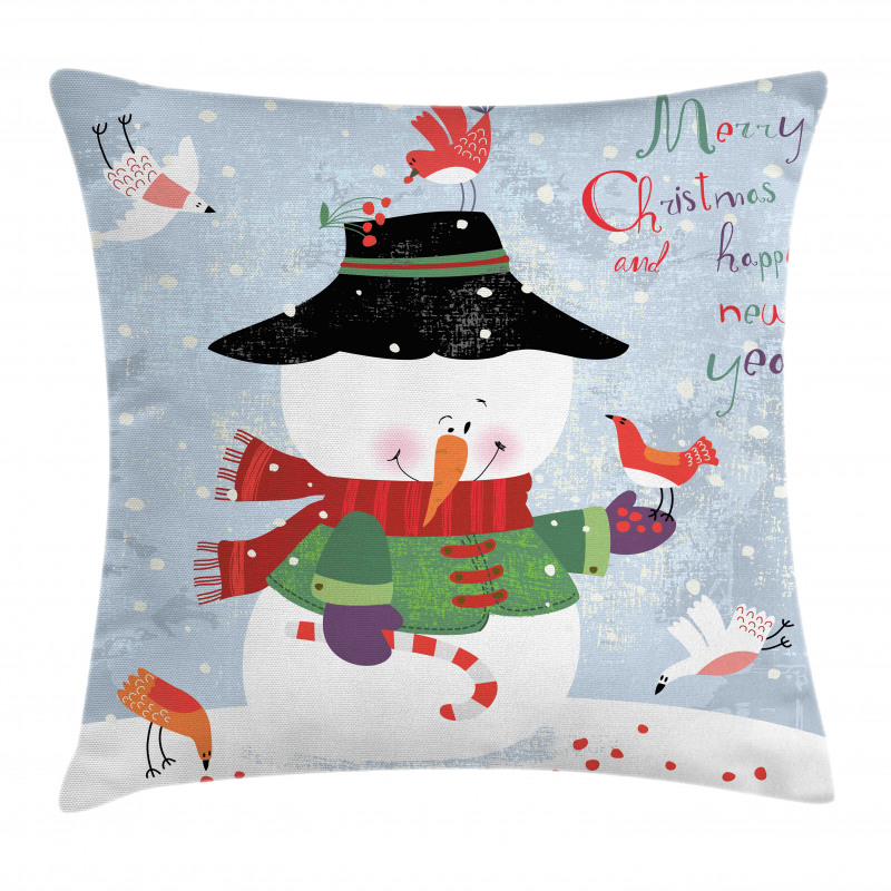 Xmas New Year Grunge Pillow Cover