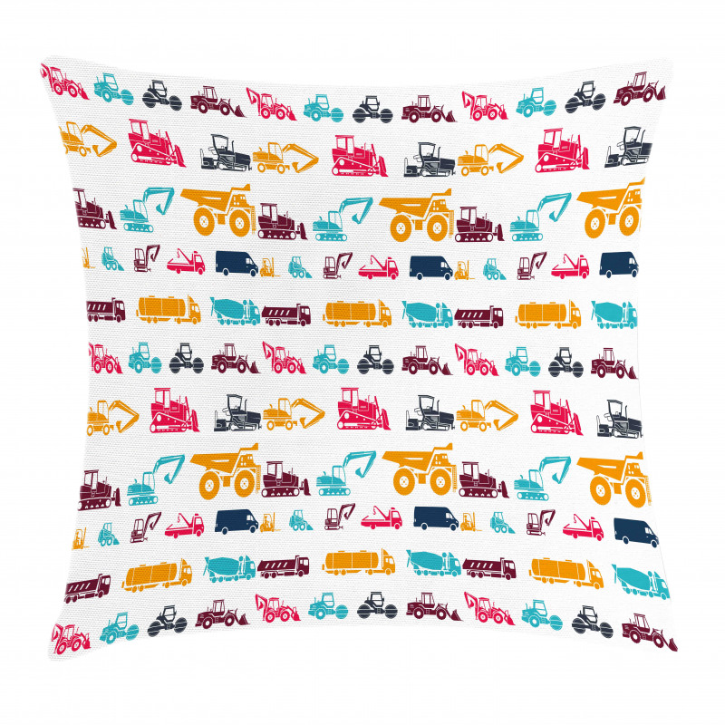 Colorful Trucks Pillow Cover