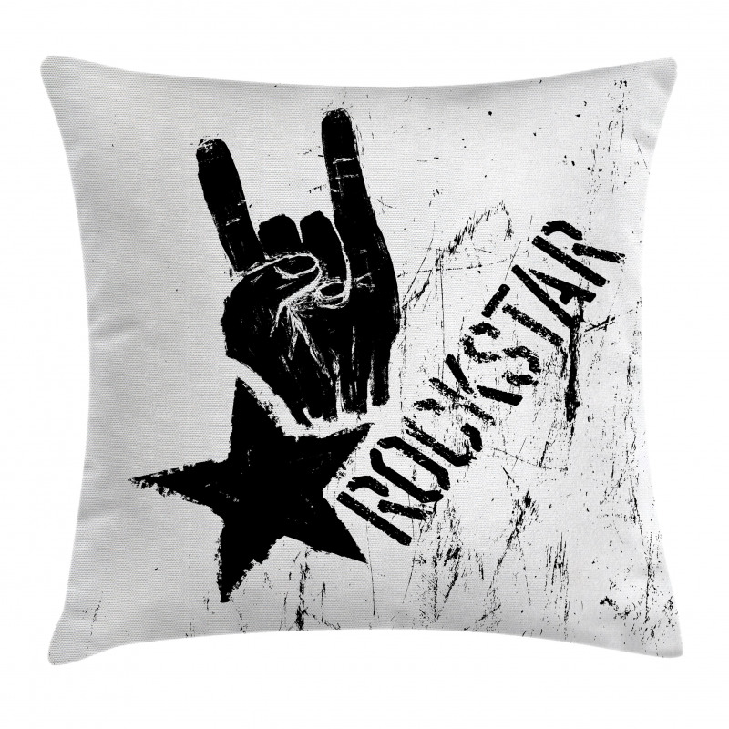 Grunge Effect Hand Star Pillow Cover