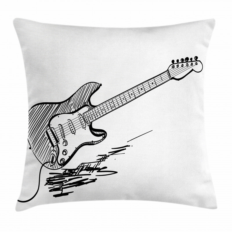 Rock Music Sketch Art Pillow Cover