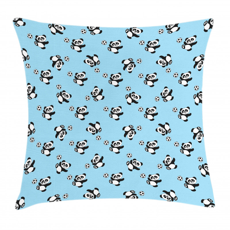 Panda Kicking Ball Pillow Cover